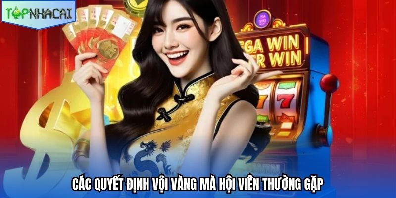 Các quyết định vội vàng mà hội viên thường gặp